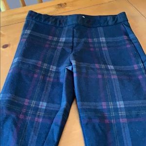 Plaid stretch pants